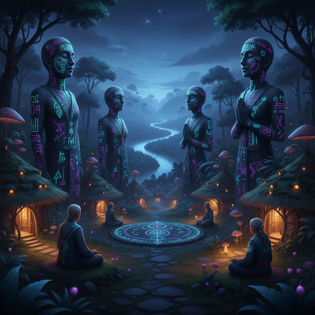 Sacred village meditation ceremony